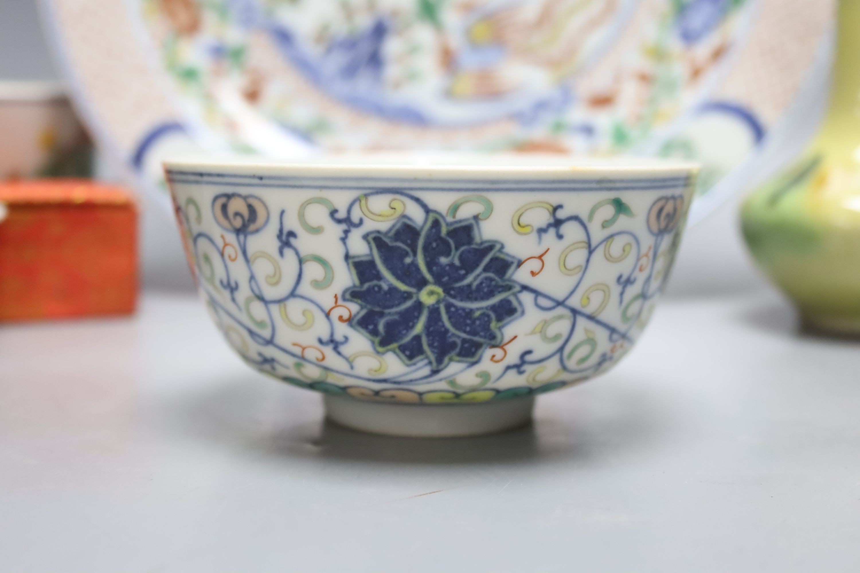 A group of Chinese polychrome porcelain plates, vases, bowls and dishes, 18th–20th century